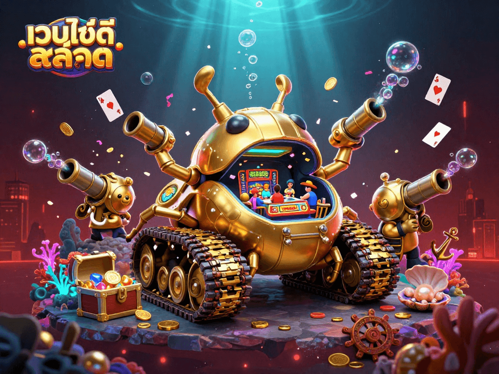 สัมผัสเว็บไซต์สล็อต พร้อมคาสิโนขนาดเล็กในท Tank 金色甲虫นำโชค
