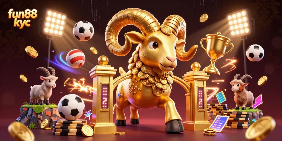 Khám phá fun88 kyc với hình ảnh 3D hoành tráng mô phỏng sự hào hứng và năng động của cá cược thể thao.