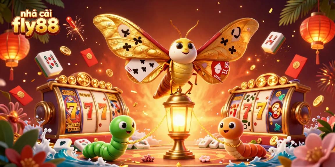 Experience the excitement of nhà cái fly88 with vibrant slot games and a captivating 3D casino illustration.