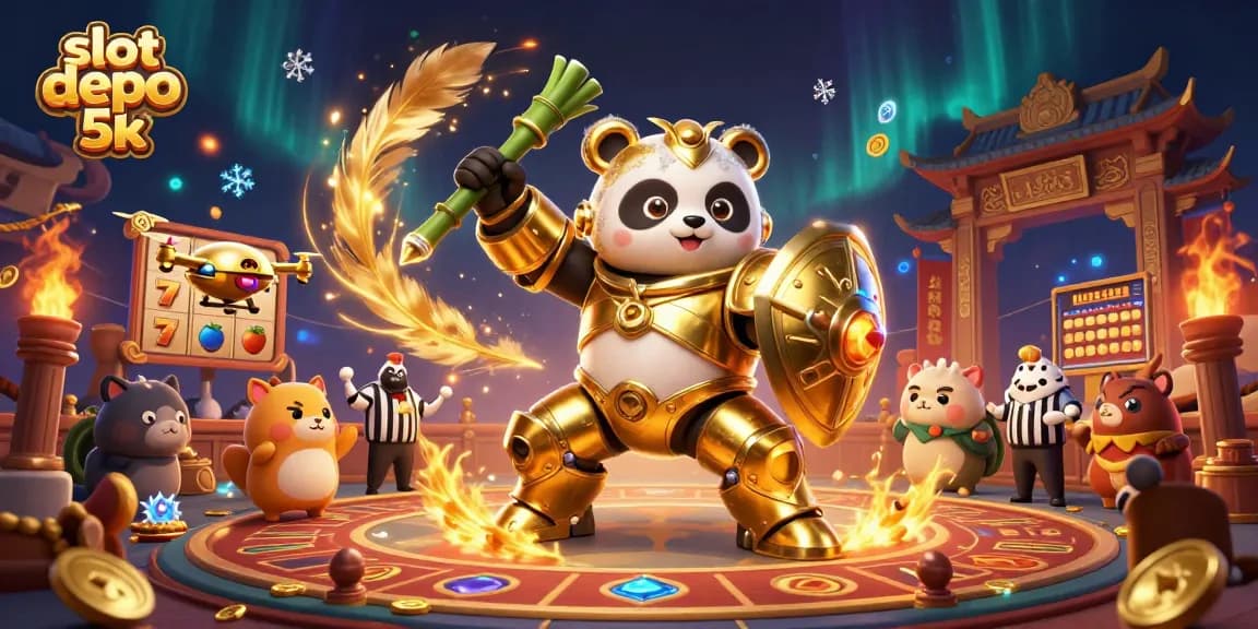 Jelajahi slot depo 5k dengan slot gulungan dan simbol buah berkilau dalam ilustrasi 3D yang menakjubkan.