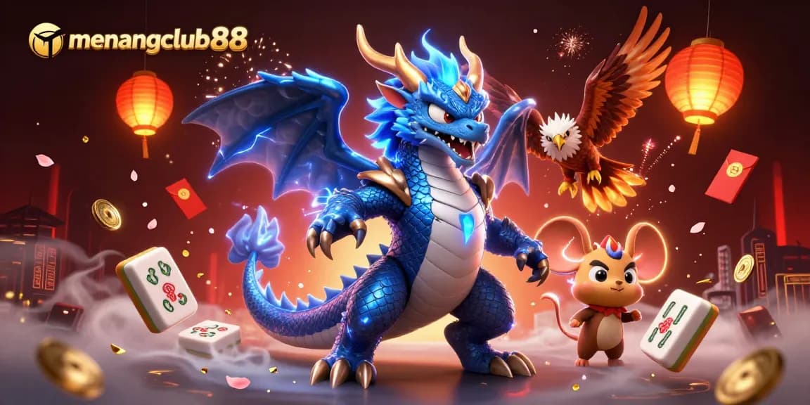 Experience the excitement of menangclub88 with energetic characters in a vibrant casino celebration scene.