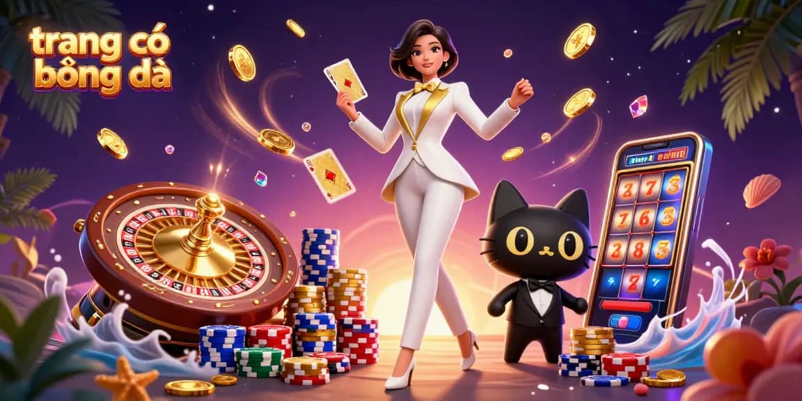 Gamble with expertise at trang cá cược bóng đá showcasing a glamorous woman shuffling cards and coins.