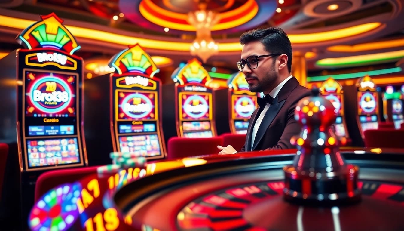 Engage in the action at Bro138 login with vibrant slot machines and thrilling casino elements.