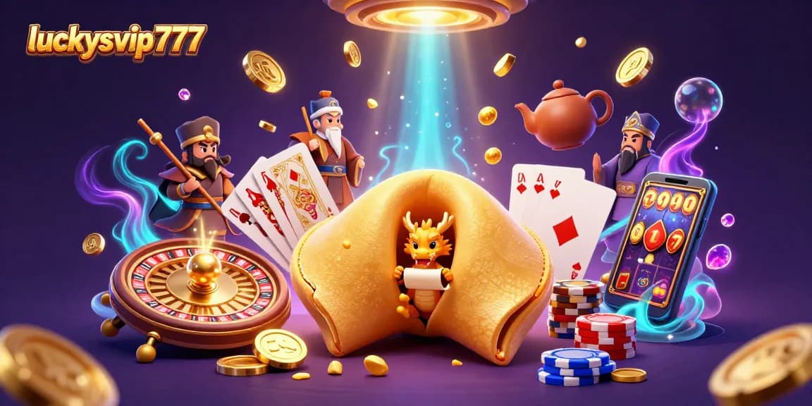 Engage with luckysvip777 where a wise dragon reveals fortunes amidst a wealth of golden gaming elements.