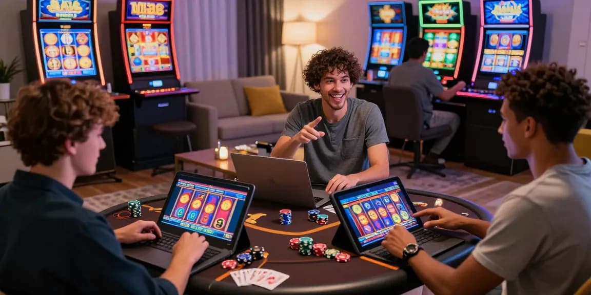 Players enjoying games at online casinos that accept credit cards in a cozy living room setting.