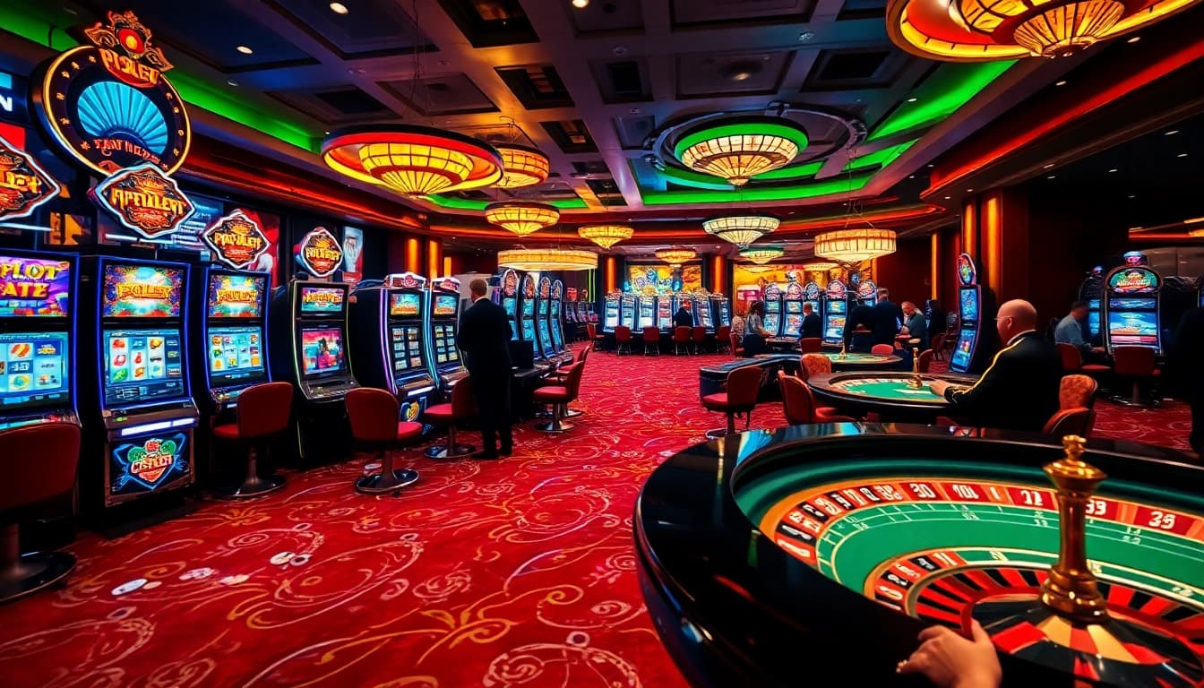 Experience thrilling gaming action at PGSLOT IN with immersive slot machines and vibrant casino atmosphere.