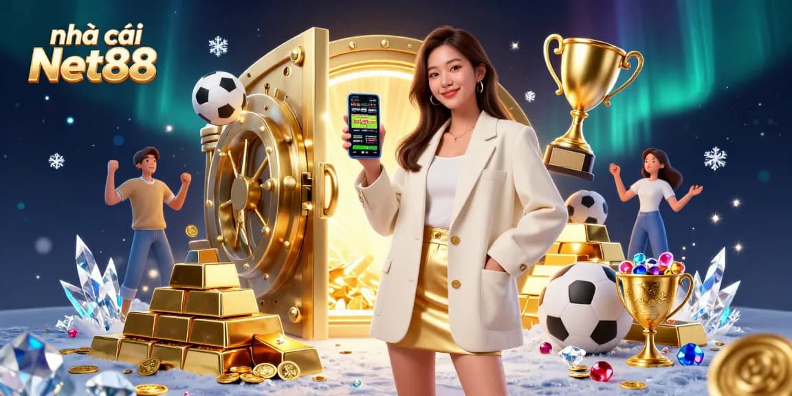 Experience the thrill of betting with nhà cái Net88, showcasing sports apps and vibrant casino elements.