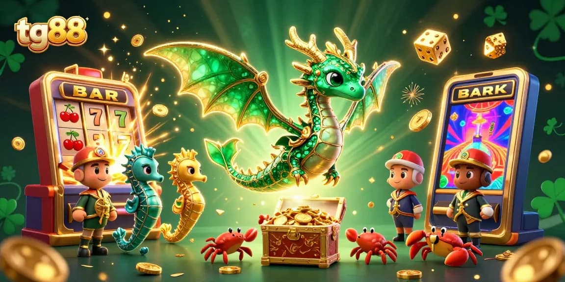 Experience the excitement of tg88 with a vibrant sea dragon and jackpot slot explosion.