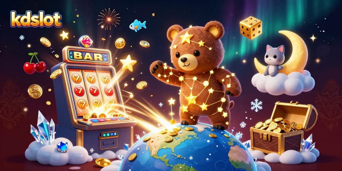 Experience the magic of kdslot with cartoon characters gathering coins from a jackpot explosion.
