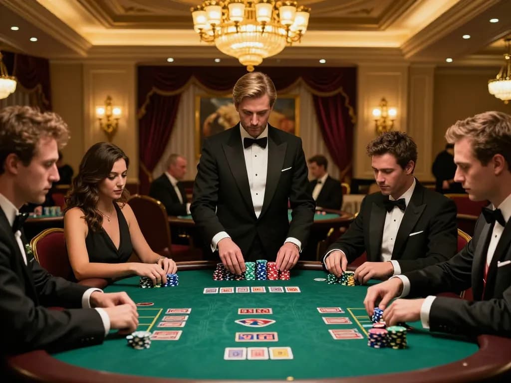 Players engaging in a thrilling TT88 blackjack game at an elegant casino table