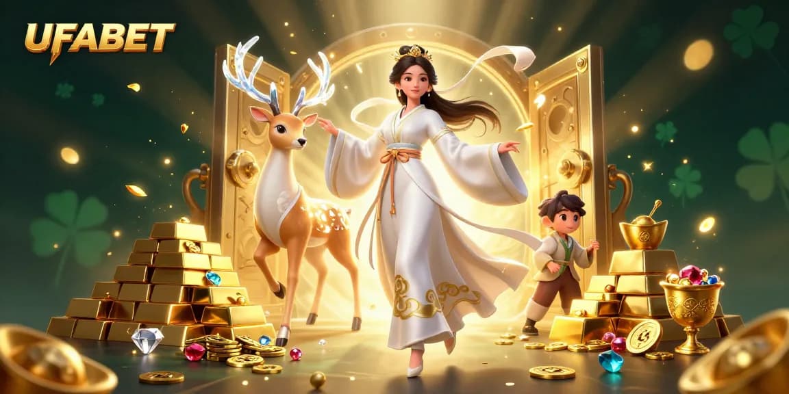 Bet on UFABET with immersive visuals featuring a beautiful Asian woman in a modern hanfu.
