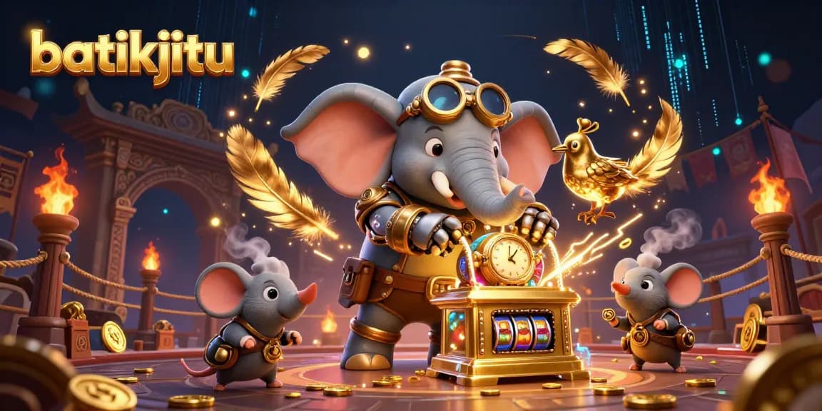 Batikjitu menawarkan keseruan bermain slot dengan karakter gajah steampunk dan rekannya dalam pertarungan yang menegangkan.