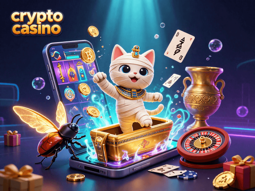 Engage with the dynamic crypto casino scene featuring thrilling characters and vibrant game elements.