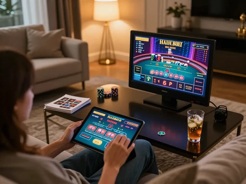 Engaging with TG88 online gaming on a tablet, showcasing an exciting roulette table.