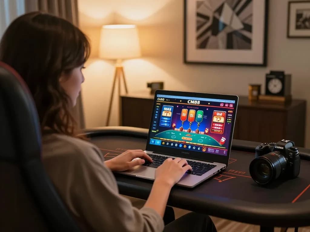 Engaging online gaming experience at CM88 with active slot and poker games displayed.