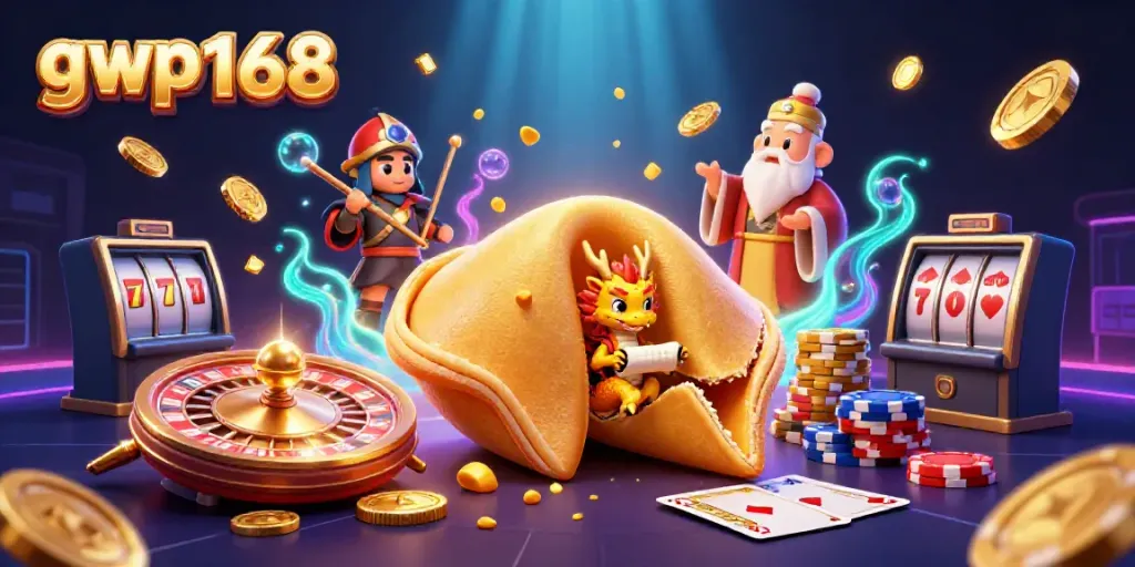 Permainan seru dan menang di gwp168 dengan keberuntungan si naga bijak dan kue keberuntungan.