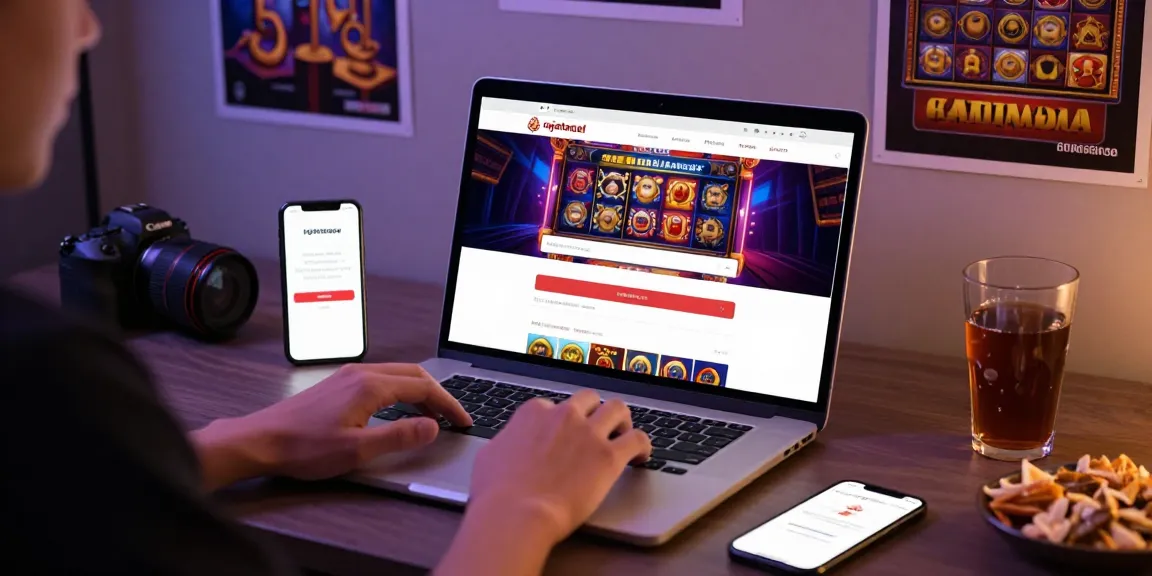 Proses masuk rajatogel login dengan laptop di meja modern, suasana nyaman.