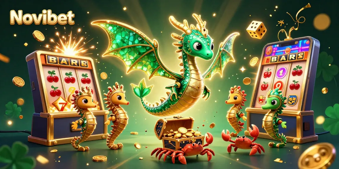 Experience the thrill of Novibet's gaming realm with a vibrant 3D underwater casino explosion.