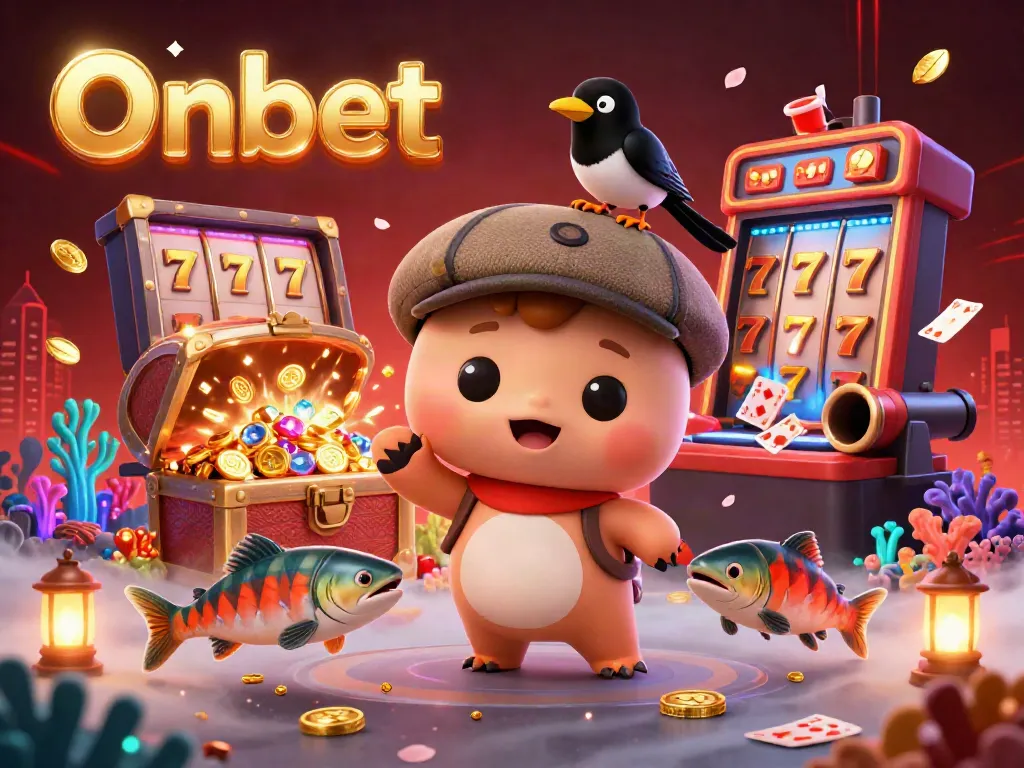 Experience Onbet's whimsical underwater casino adventure featuring a playful baby Nessie and shimmering treasures.