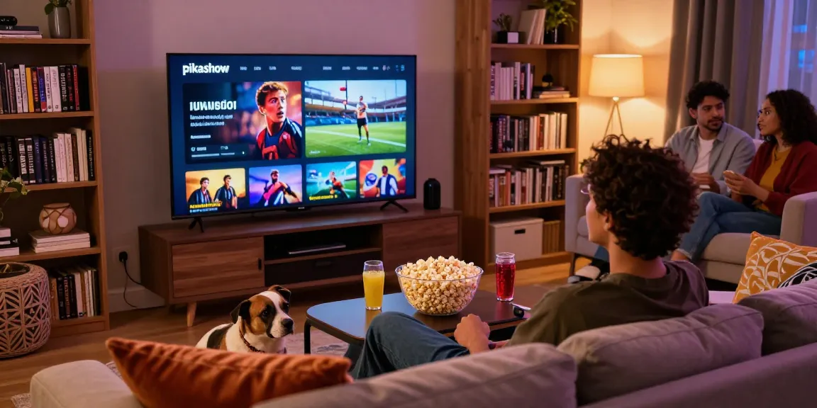 Pikashow brings movies and sports to life in a cozy living room streaming session.