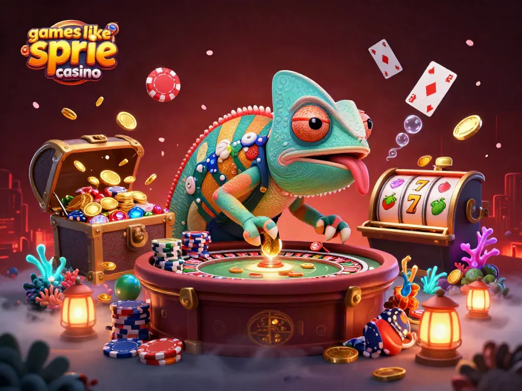 Experience games like spree casino with vibrant slots, gold coins, and colorful characters.