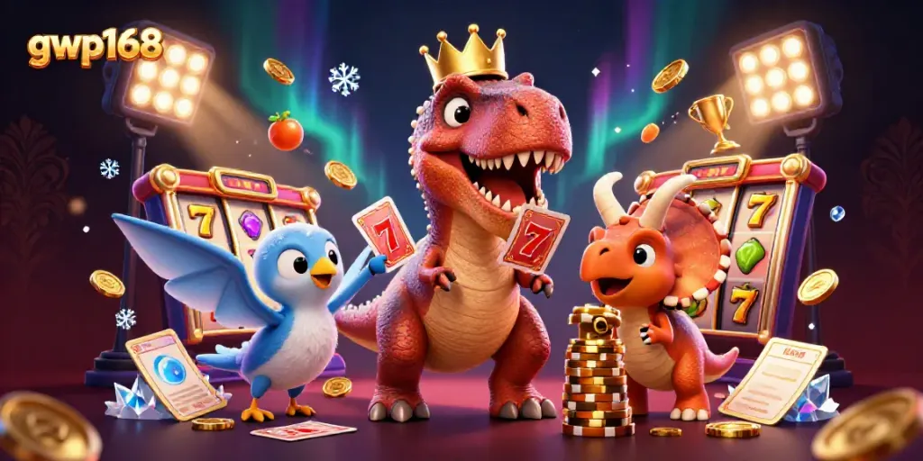 Permainan slot digital di mana gwp168 menjadi pusat perhatian dengan karakter kartun yang lucu dan berkilau.