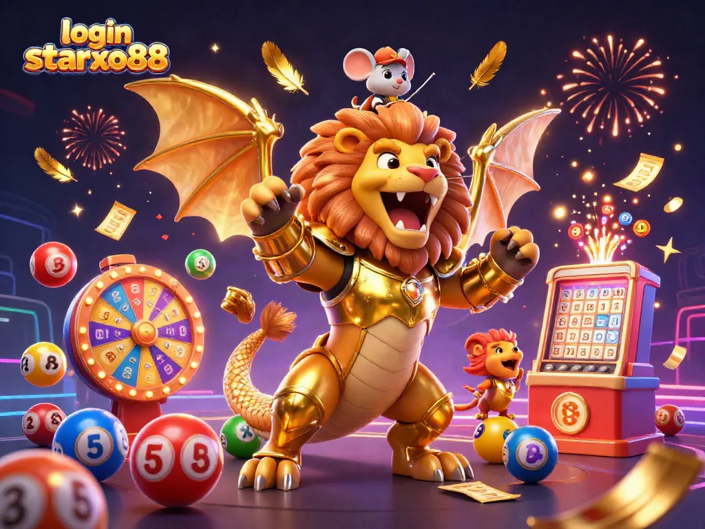 Engage in winning moments with login starxo88 in this vibrant casino-themed illustration.