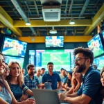 Engaged participants in an online Betting scene showcasing excitement and anticipation during live sports.