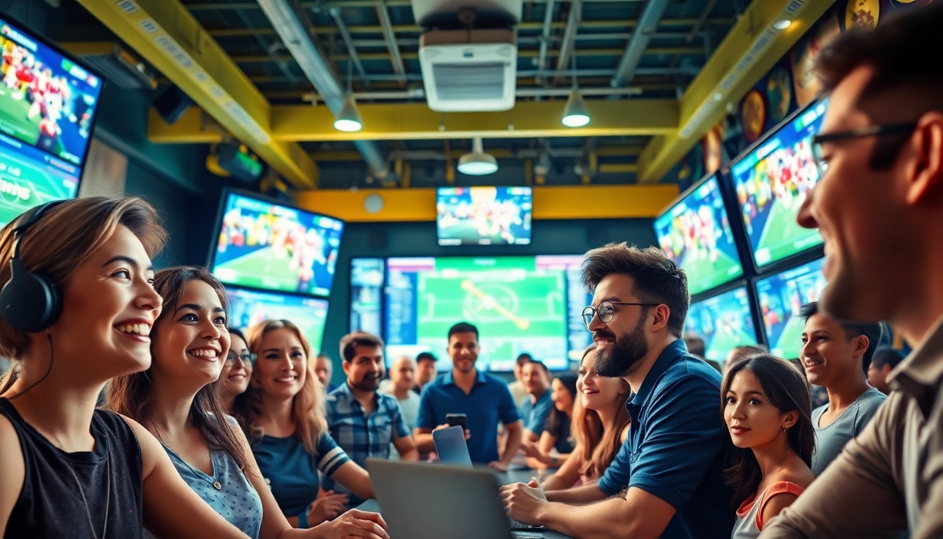 Engaged participants in an online Betting scene showcasing excitement and anticipation during live sports.