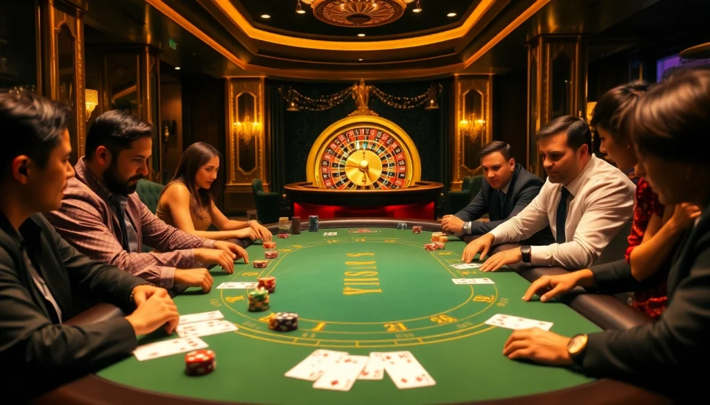 Experience the thrill of gambling at https://thabet.vegas/ with an elegant poker scene highlighting excitement and strategy.