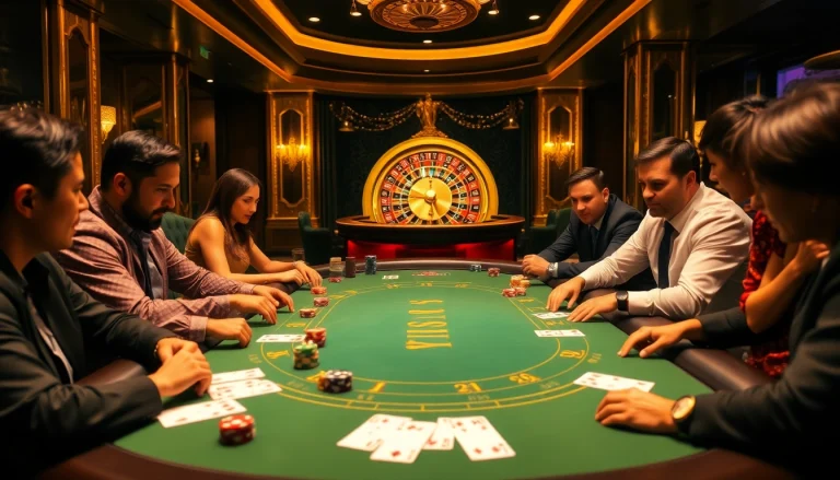 Experience the thrill of gambling at https://thabet.vegas/ with an elegant poker scene highlighting excitement and strategy.