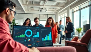 Showcasing an AI integration service provider team collaborating on advanced technology solutions.