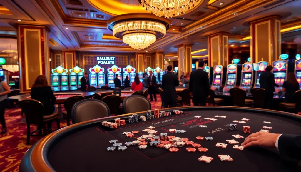 Players engaging in a thrilling poker game at i9bet's luxurious casino atmosphere.