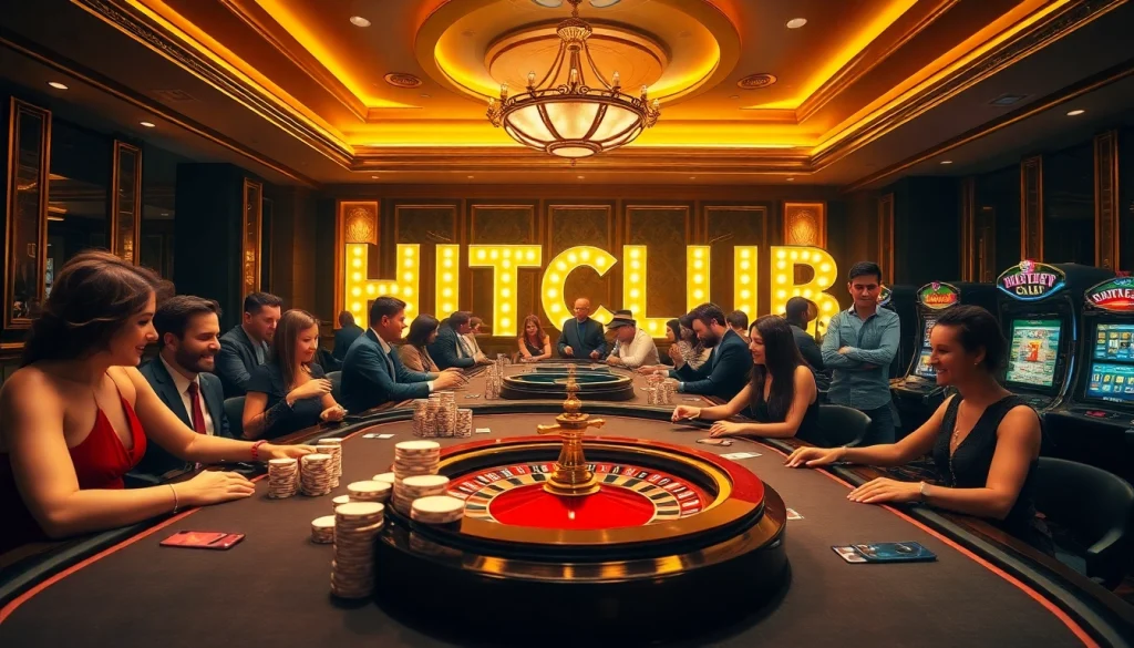 Experience the luxury of HITCLUB in a vibrant casino setting filled with exciting games and players.