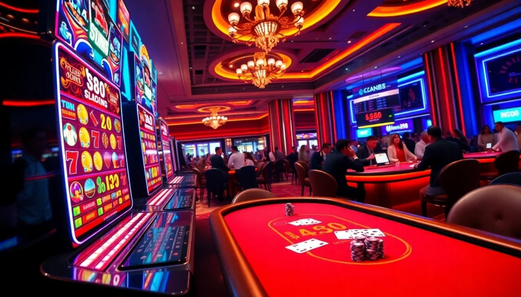 Experience the excitement of nhà cái Man88 with vibrant casino visuals showcasing thrilling slot machines and live dealer games.