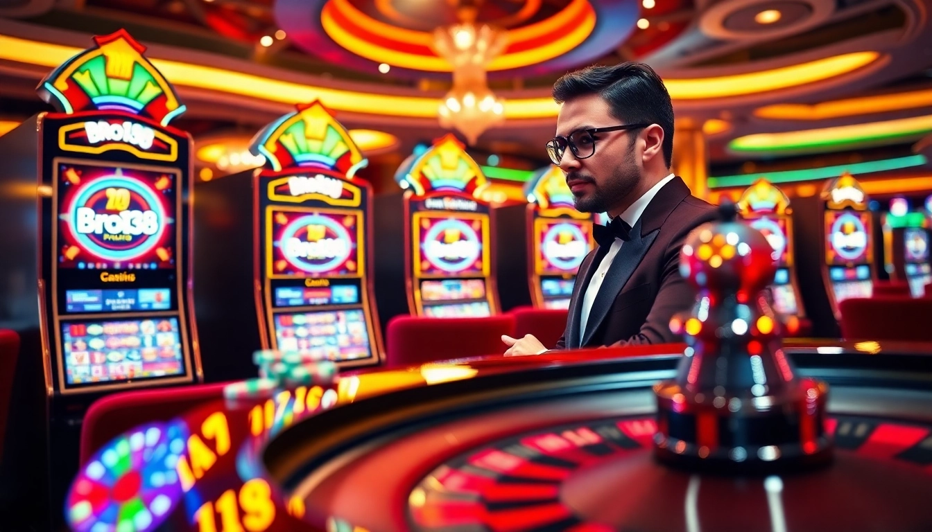 Engage in the action at Bro138 login with vibrant slot machines and thrilling casino elements.