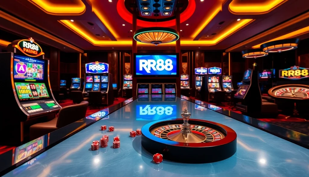 Experience the excitement of RR88 with vibrant casino games and professional betting visuals.