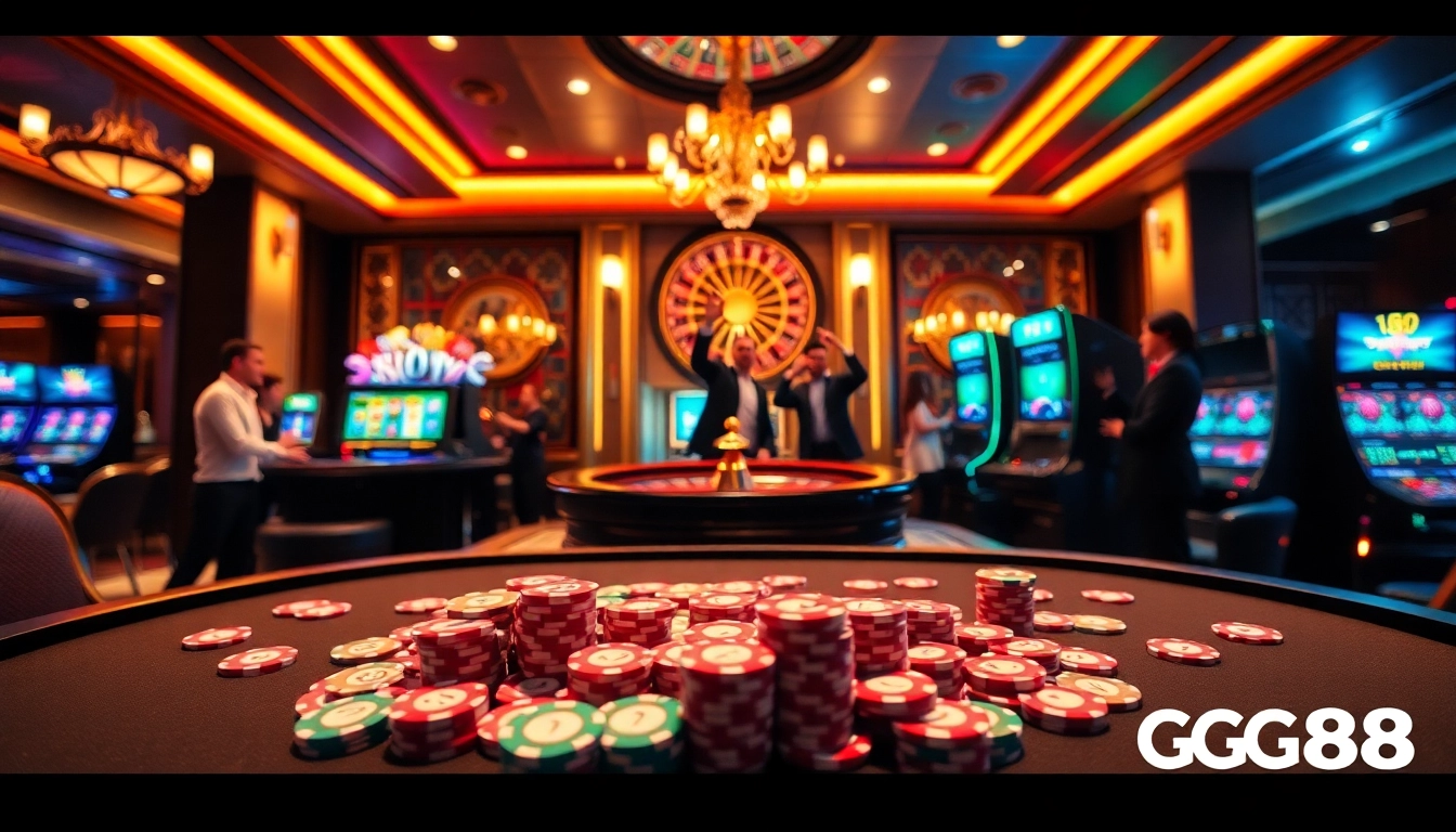 Experience thrilling gameplay at gg88 com with vibrant casino tables and exciting slot machines.