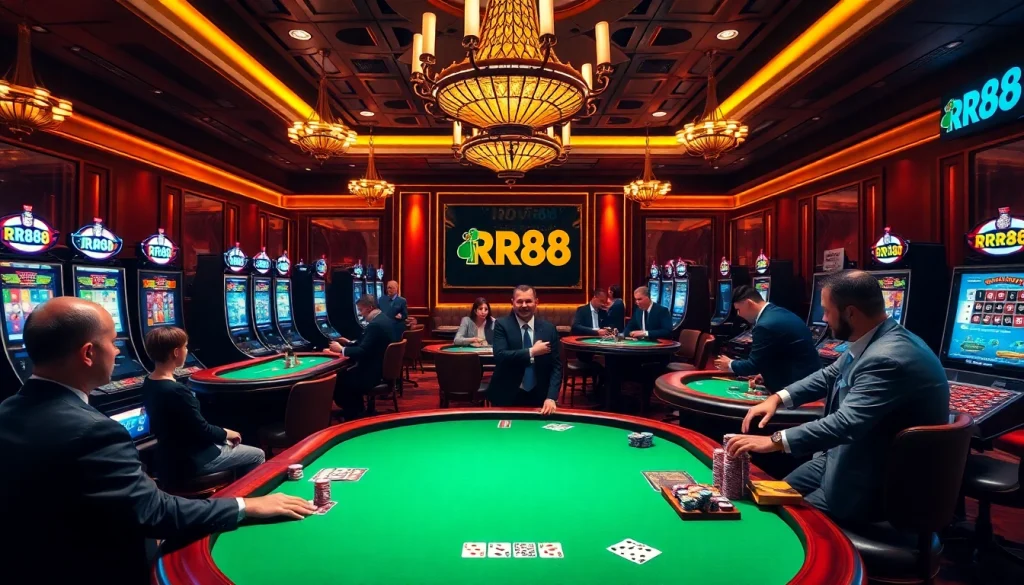 Experience the thrill of gambling at RR88 with luxurious casino games and vibrant slot machines.