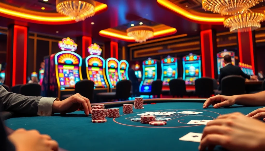 b52 club poker players enjoying a high-stakes game at a luxury casino table.