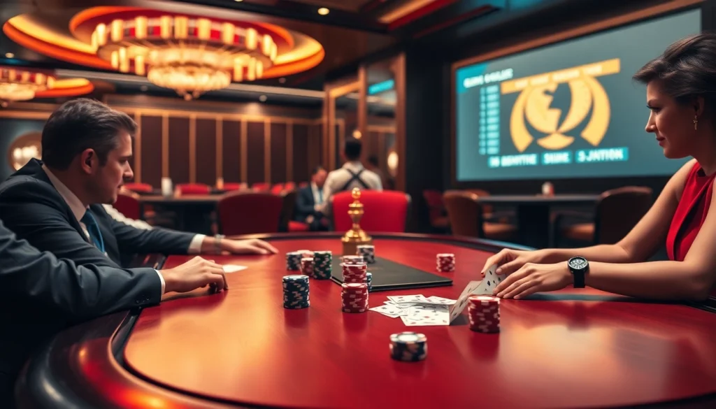 Experience the thrill of 6RWIN with an intense poker game and vibrant casino atmosphere.