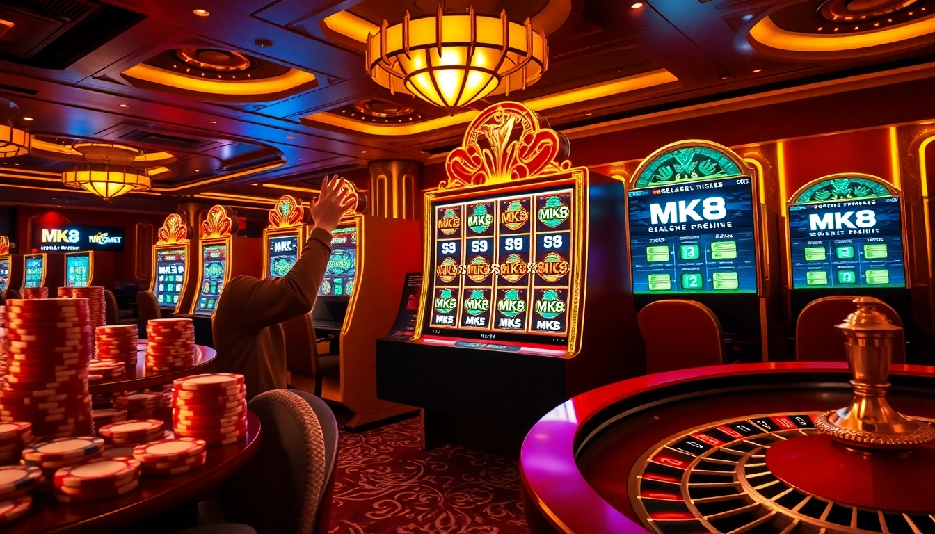 Experience the thrill of MK8 โค้ด เคร ดิต ฟรี at the vibrant casino, featuring slot machines and poker games.