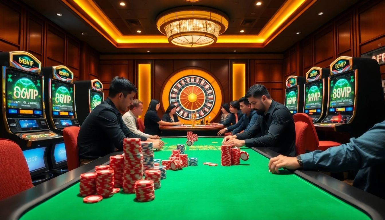Experience the thrill of betting at 68VIP.COM with luxurious casino tables and poker action.