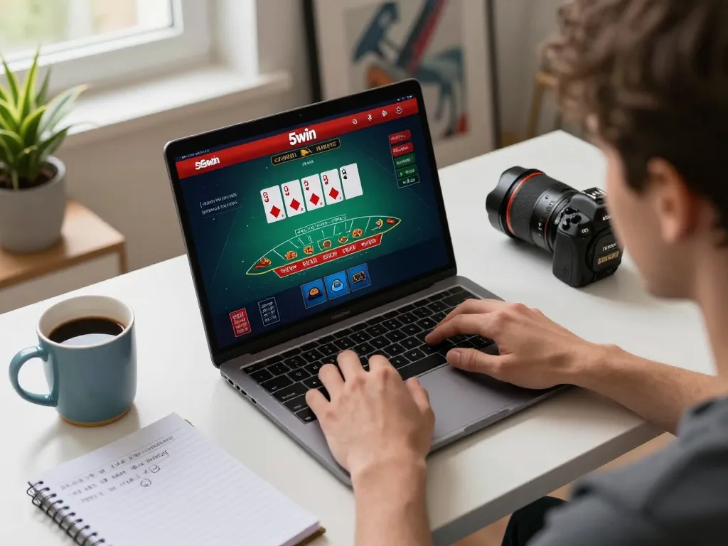 Engaging gameplay on 56win's online casino with live dealer blackjack interface at home.