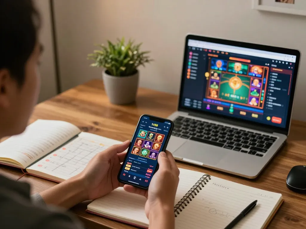 Engaging gameplay on the tr88 trang chủ app on a smartphone in a cozy home setup.