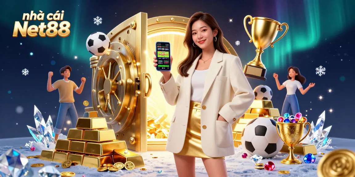 Experience the thrill of betting with nhà cái Net88, showcasing sports apps and vibrant casino elements.