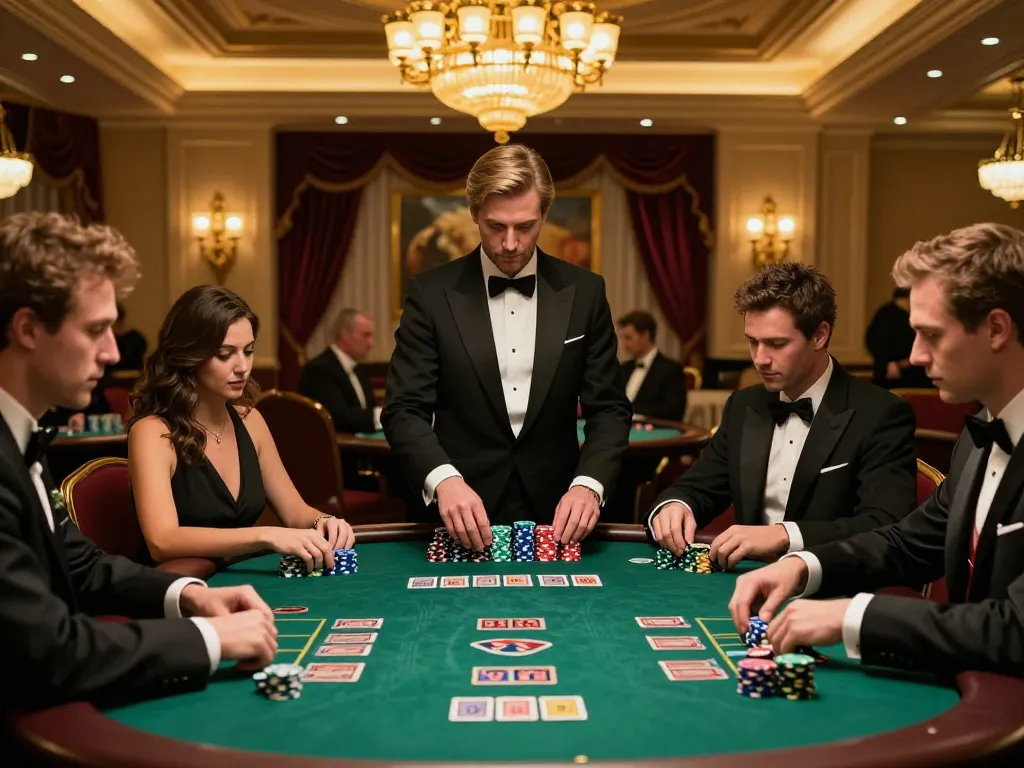 Players engaging in a thrilling TT88 blackjack game at an elegant casino table