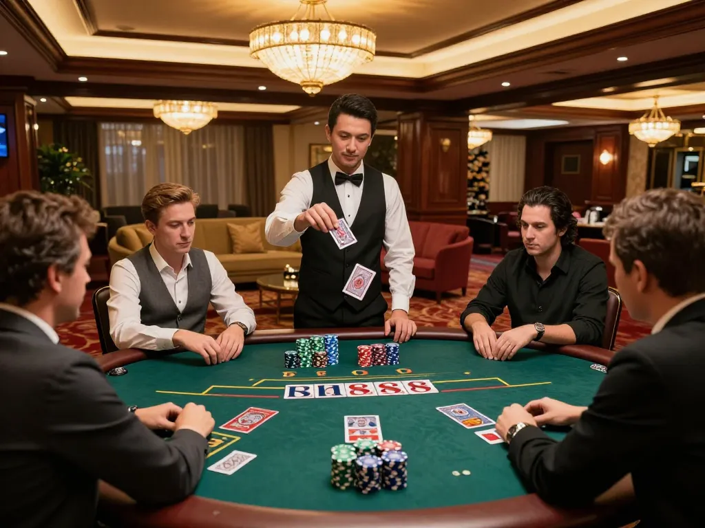 Experience dh88 engagement at an upscale blackjack table with active players focused on strategic gameplay.
