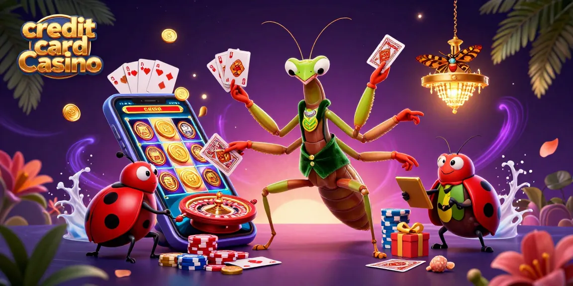 Experience the thrill of gaming at a credit card casino with vibrant scenes of action and fun.