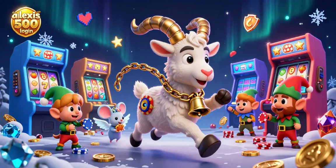 Engage with the thrilling alexis 500 login experience in a vibrant casino world full of games and festive characters.